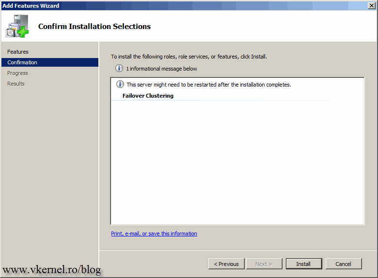 install windows server 2008 failover cluster